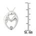 Mother and Baby Diamond Pendant in .925 Sterling Silver
