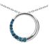 1/2 CTW Blue Diamond Circle Journey Pendant in 14K White Gold
