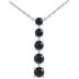3/4 CTW Black Diamond Journey Pendant in 14K White Gold