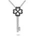 1/4 CTW Black and White Diamond Key Pendant in 10K White Gold