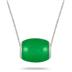 10mm All Natural Green Jade Barrel Pendant in .925 Sterling Silver