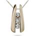 1/4 Carat Three Stone Diamond Pendant in 14K Yellow Gold