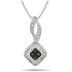 Black and White Diamond Pendant in .925 Sterling Silver