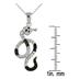 Black and White Diamond Snake Pendant in .925 Sterling Silver