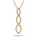 1/8 Carat Diamond Twist Pendant in 18K Yellow Gold Plated .925 Sterling Silver