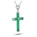 All Natural Green Jade Cross Pendant in 925 Sterling Silver