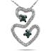 1/5 Carat Blue and White Diamond Heart Pendant in 10K White Gold