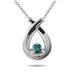 1/6 Carat Blue Diamond Loop Pendant in 10K White Gold