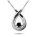 1/6 Carat Black Diamond Loop Pendant in 10K White Gold