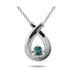 Blue Diamond Loop Pendant in 10K White Gold