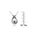 Blue Diamond Loop Pendant in 10K White Gold