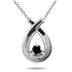 Black Diamond Loop Pendant in 10K White Gold