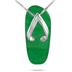 Summer Slipper Natural Jade Pendant in .925 Sterling Silver