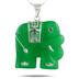 Classic Elephant Green Jade Pendant in .925 Sterling Silver Pendant