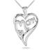 MOM Diamond Heart Pendant 14K White Gold