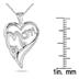 MOM Diamond Heart Pendant 14K White Gold