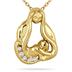 Baby with Mom Diamond Pendant 14k Yellow Gold