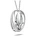 1/4 Carat TW Three Stone Circle Pendant in 14K White Gold