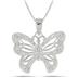 1/10 Carat Diamond Butterfly Pendant in .925 Sterling Silver