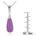 All Natural Genuine Lavender Jade Tear Drop Pendant in .925 Sterling Silver