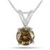1.00 Carat Champagne Diamond Solitaire Pendant in 14K White Gold