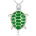 All Natural Green Jade Turtle Pendant in .925 Sterling Silver