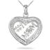 Diamond Heart Mom Pendant in .925 Sterling Silver