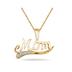 18K Gold Plated Diamond Mom Pendant in .925 Sterling Silver