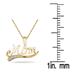 18K Gold Plated Diamond Mom Pendant in .925 Sterling Silver