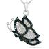 1/10 Carat Blue and White Diamond Butterfly Pendant in .925 Sterling Silver