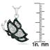1/10 Carat Blue and White Diamond Butterfly Pendant in .925 Sterling Silver