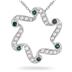 1/3 Carat Blue and White Diamond Pendant in 10K White Gold 