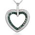 1/4 Carat TW Blue Diamond Heart Pendant in 10K White Gold 