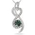 1/3 Cara Blue and White Diamond Pendant in 10K White Gold
