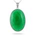 All Natural Jade Oval Pendant in .925 Sterling Silver