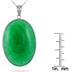 All Natural Jade Oval Pendant in .925 Sterling Silver