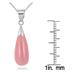 All Natural Pink Jade Tear Drop Pendant in .925 Sterling Silver