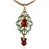 Multicolor Crystal and Bead Drop Pendant in Brass 