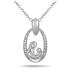 Mother and Baby Diamond Pendant in .925 Sterling Silver 