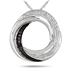 Black and White Diamond Infinity Circle Pendant in .925 Sterling Silver 