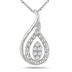 Diamond Tear Drop Pendant in .925 Sterling Silver