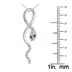 1/10 Carat TW Blue and White Diamond Snake Pendant in 10K White Gold 