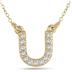 1/10 Carat TW U Initial Diamond Pendant in 10K Yellow Gold