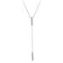 Double Bar Diamond Lariat in 10K White Gold 