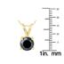 2 Carat Round Black Diamond Solitaire Pendant in 14K Yellow Gold
