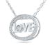 Diamond Oval LOVE Pendant in .925 Sterling Silver