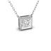 Lab Grown 1/2 Carat Princess Cut Bezel Set Diamond Solitaire Pendant in 14K White Gold