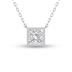 Lab Grown 1/4 Carat Princess Cut Bezel Set Diamond Solitaire Pendant in 14K White Gold