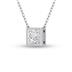 Lab Grown 1/4 Carat Princess Cut Bezel Set Diamond Solitaire Pendant in 14K White Gold
