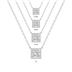 Lab Grown 1/4 Carat Princess Cut Bezel Set Diamond Solitaire Pendant in 14K White Gold